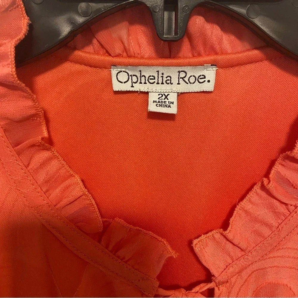 Ophelia Roe Women’s Tunic Blouse Size 2X Boho Flowy Peasant Tiered - Picture 3 of 12